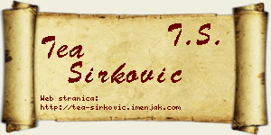 Tea Sirković vizit kartica